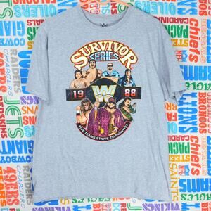 WWE Survivor Series 1988 Graphic T Shirt Size L Gray Modern Print
